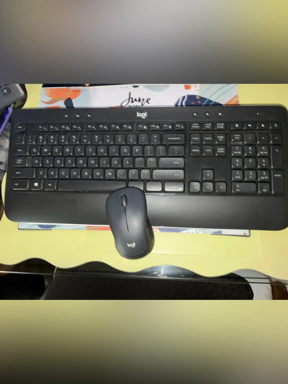 Logitech Black Wireless Keyboard and Mouse Set